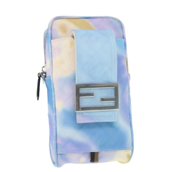 FENDI Zucca Canvas Shoulder Bag Light Blue Auth 62025AV - Picture 1 of 16